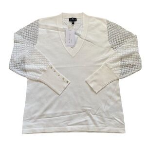 Marble New With Tags Long Sleeve Knit Top With Sheer Sleeves Size Large